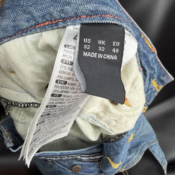 Icon Moto Victory Pant Button Fly Jeans Men's Size 32 Blue Wash - Picture 10 of 10